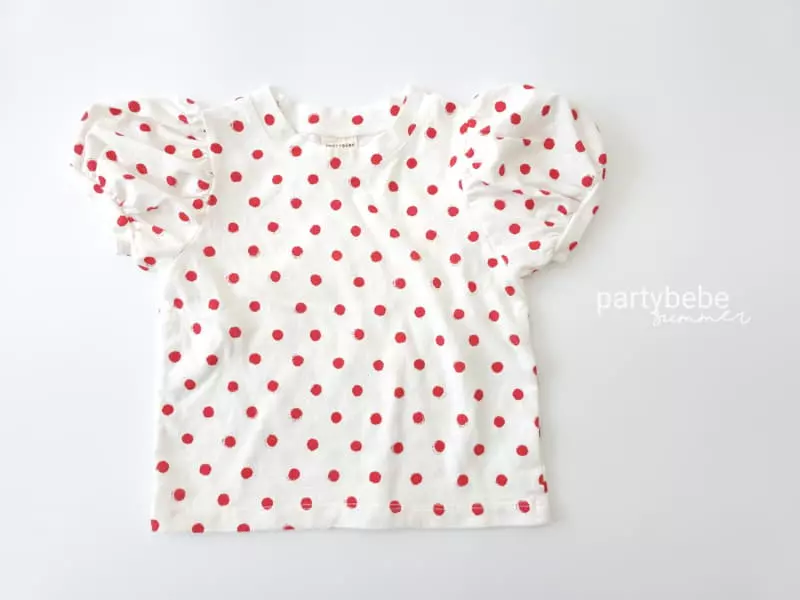 Party Kids - Korean Baby Fashion - #babyfever - Dot Puff Tee - 4