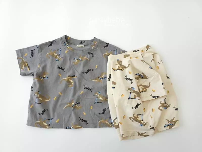 Party Kids - Korean Baby Fashion - #babygirlfashion - Dino Tee - 4