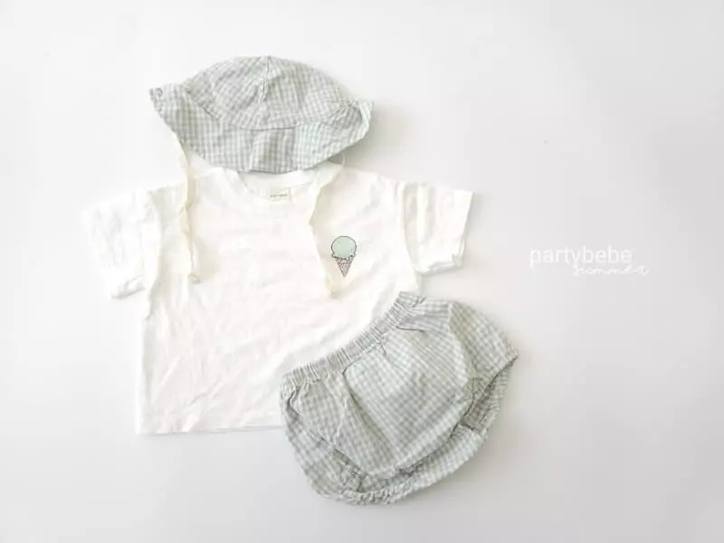 Party Kids - Korean Baby Fashion - #babyootd - Ice Cream Top Bottom Hat Set - 10