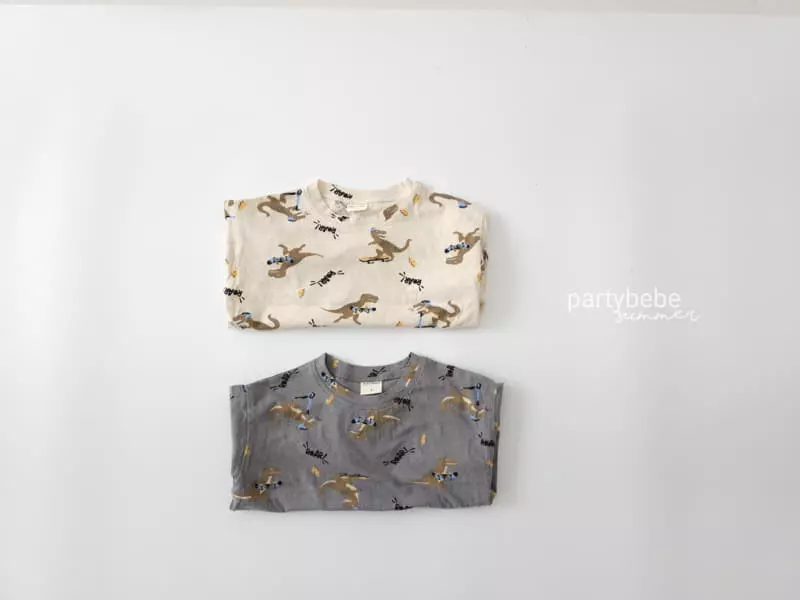 Party Kids - Korean Baby Fashion - #babyootd - Dino Tee - 6