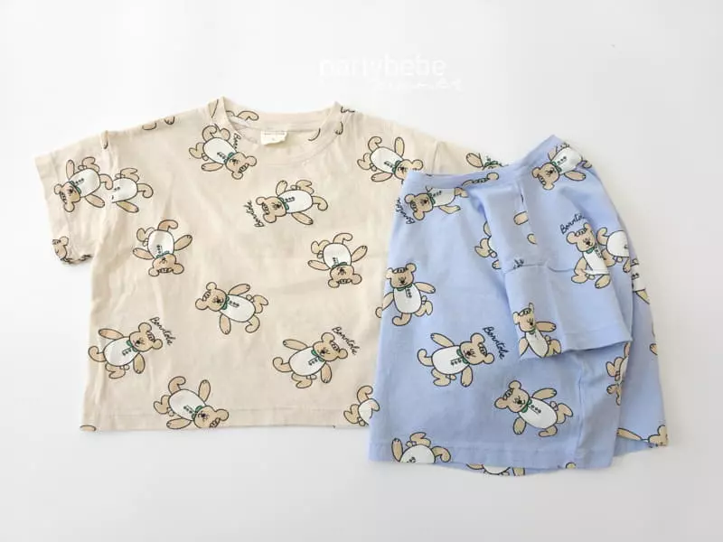 Party Kids - Korean Baby Fashion - #babyoutfit - Bear Tee - 6