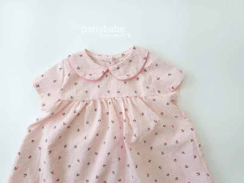 Party Kids - Korean Baby Fashion - #babyoutfit - Bebe One-piece Bloomer Set - 2