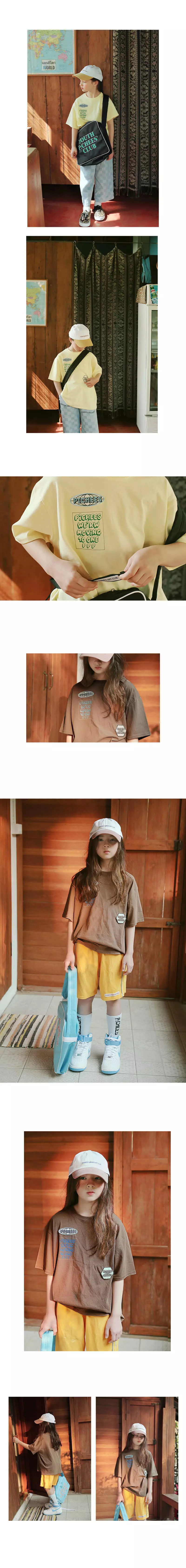 Peach-Cream - Korean Junior Fashion - #kidsshorts - Webin Tee - 3