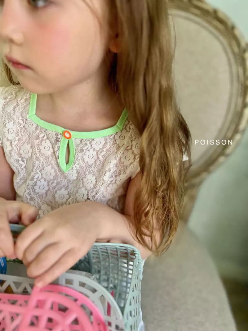 Poisson - Korean Children Fashion - #fashionkids - Lace Puff Tee