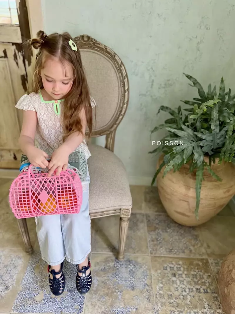 Poisson - Korean Children Fashion - #kidsshorts - Lace Puff Tee - 2