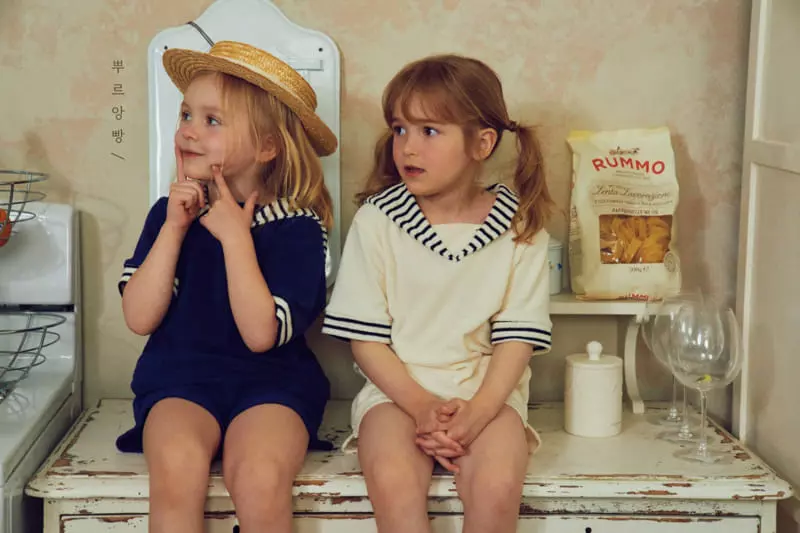 Pourenfant - Korean Children Fashion - #childofig - Amber Sailor Terry Top Bottom Set - 2
