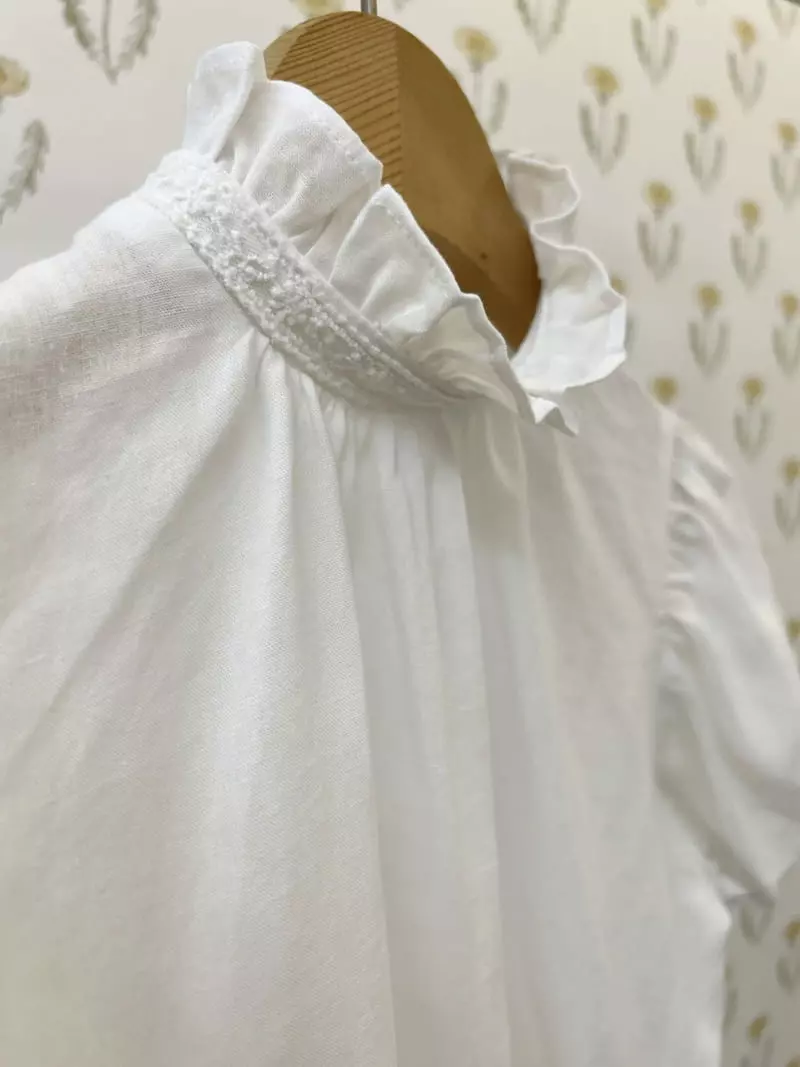 Pourenfant - Korean Children Fashion - #childofig - Pure Linen Puff Blouse - 8