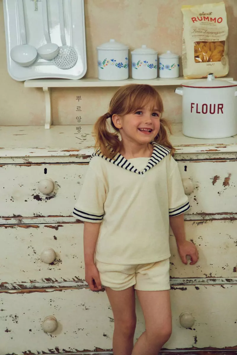 Pourenfant - Korean Children Fashion - #fashionkids - Amber Sailor Terry Top Bottom Set - 6
