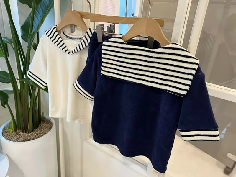 Pourenfant - Korean Children Fashion - #littlefashionista - Amber Sailor Terry Top Bottom Set - 11