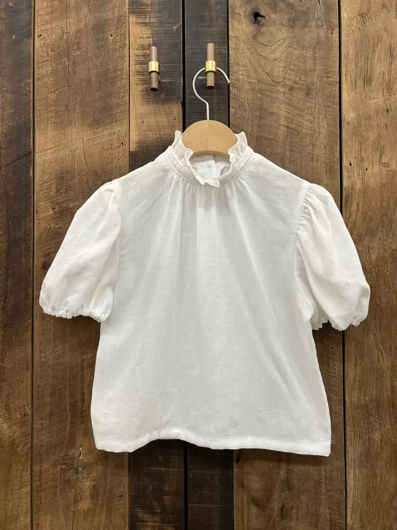 Pourenfant - Korean Children Fashion - #minifashionista - Pure Linen Puff Blouse - 5
