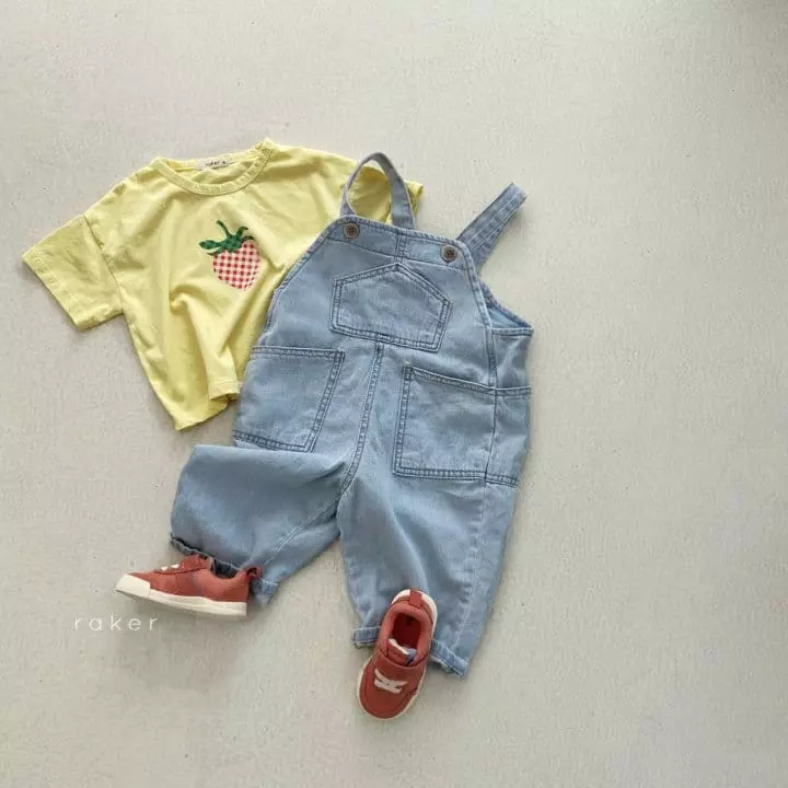 Raker - Korean Children Fashion - #childofig - Check Strawberry Tee - 3