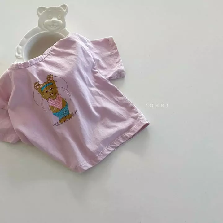 Raker - Korean Children Fashion - #kidsstore - Airobic Bear Tee - 2