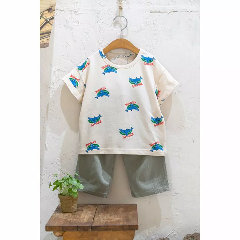 Raykids - Korean Children Fashion - #Kfashion4kids - Animal Worlf Natural Top Bottom Set - 2