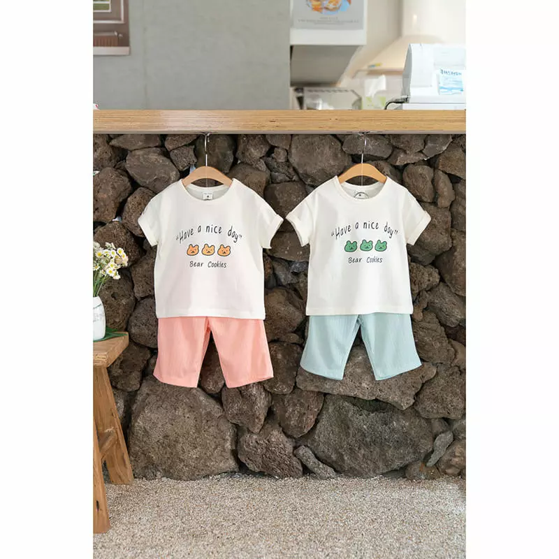 Raykids - Korean Children Fashion - #littlefashionista - Cookie Bear Charlang Top Bottom Set