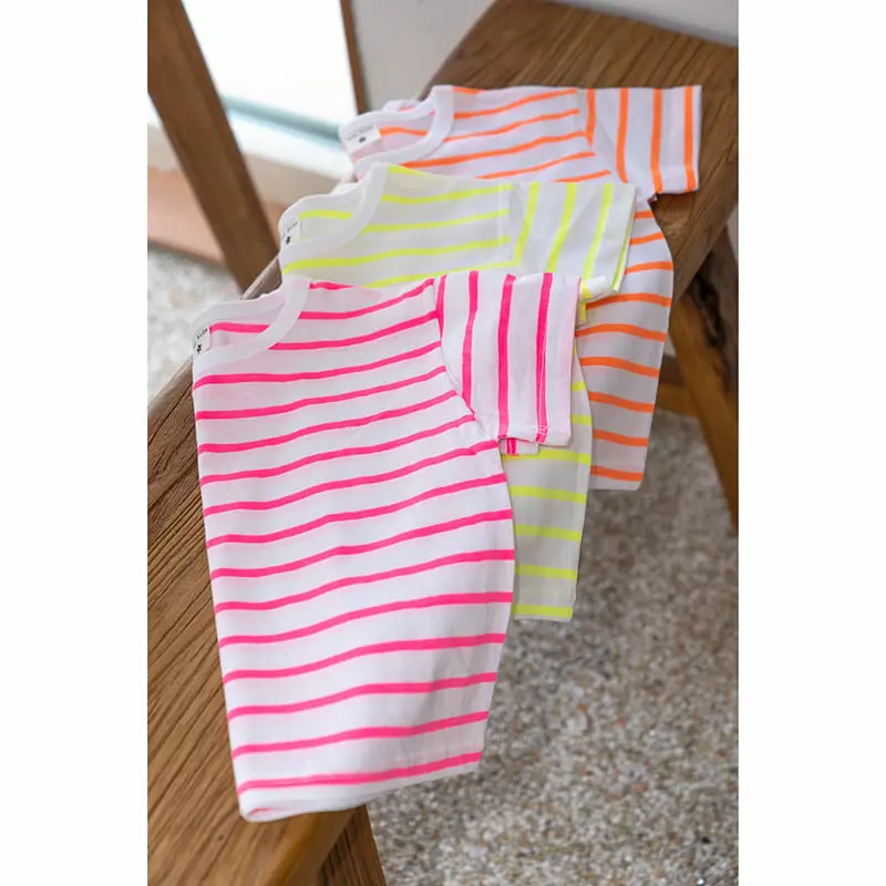 Raykids - Korean Children Fashion - #littlefashionista - Neon Stripes Tee