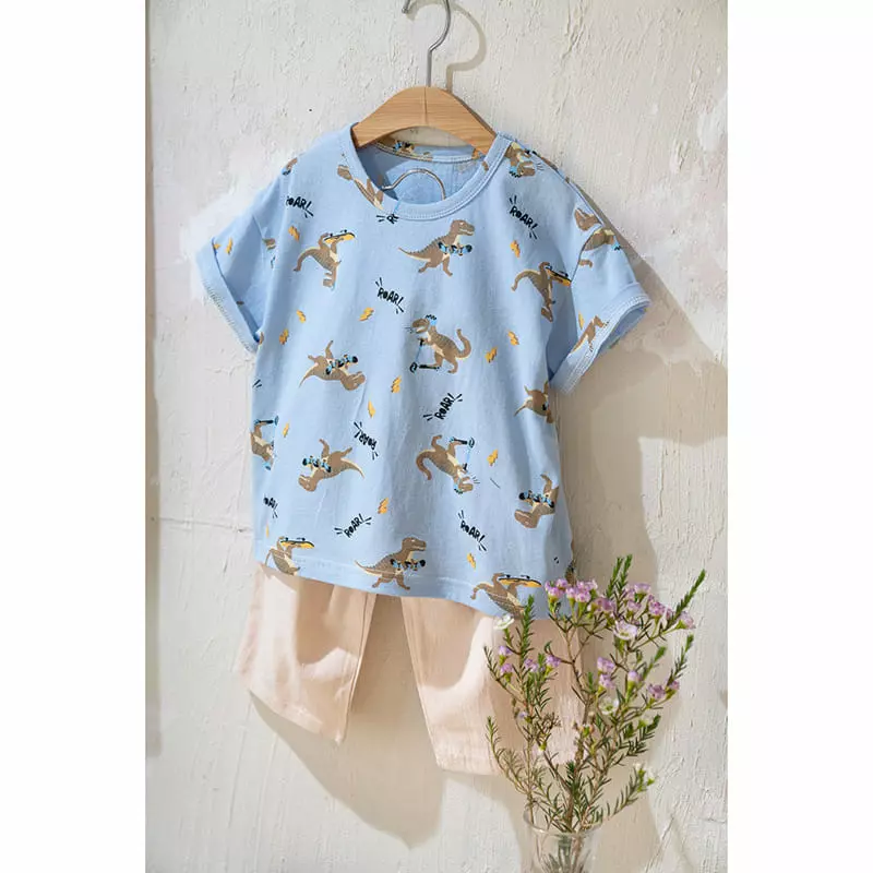 Raykids - Korean Children Fashion - #minifashionista - Animal Worlf Natural Top Bottom Set - 5