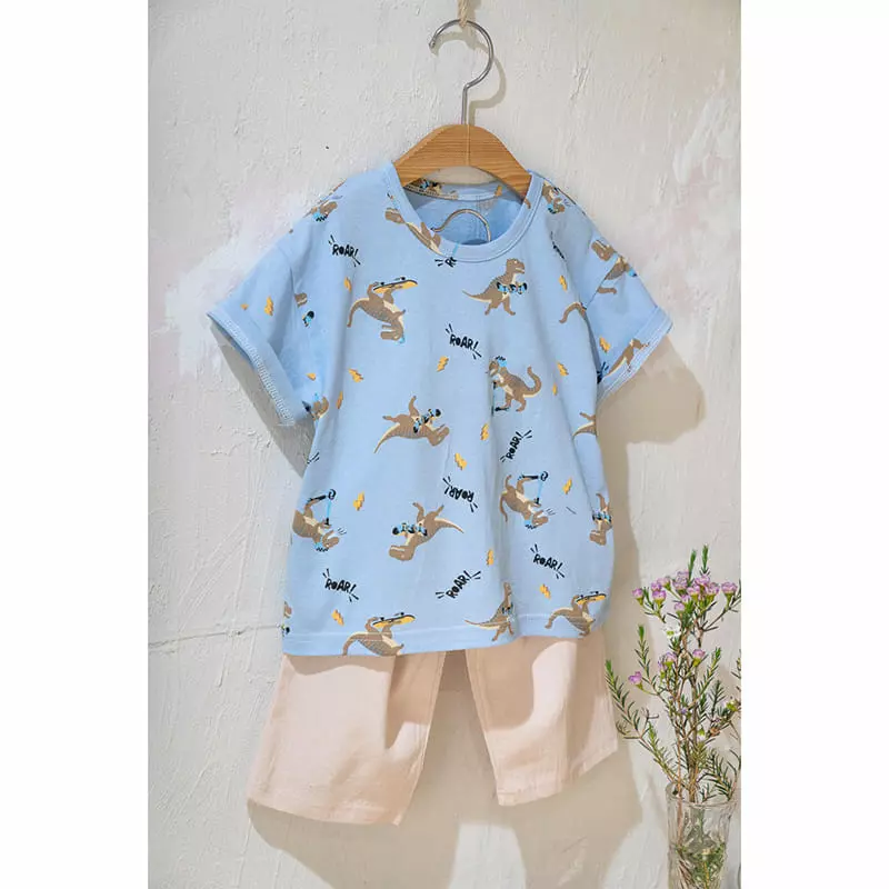 Raykids - Korean Children Fashion - #prettylittlegirls - Animal Worlf Natural Top Bottom Set - 6