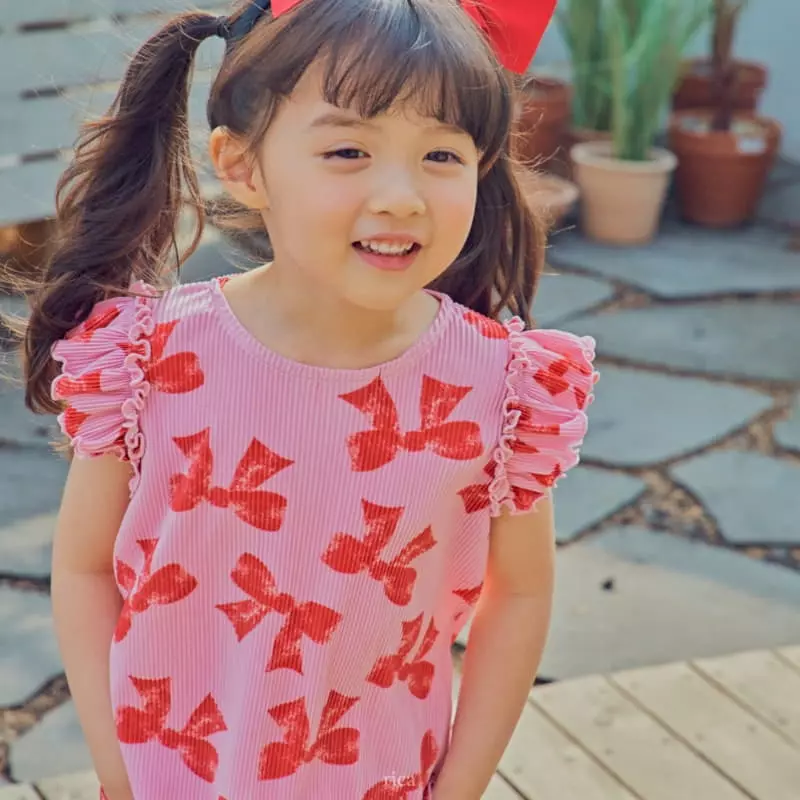 Rica - Korean Children Fashion - #Kfashion4kids - Ribbon Top Botom Set - 7