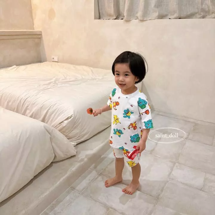 Saint Doll - Korean Children Fashion - #Kfashion4kids - Pocket Mon Home Top Bottom Set - 12