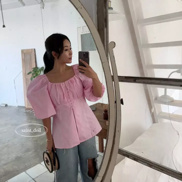 Saint Doll - Korean Children Fashion - #childofig - Shirring Button Blouse with Mom - 8
