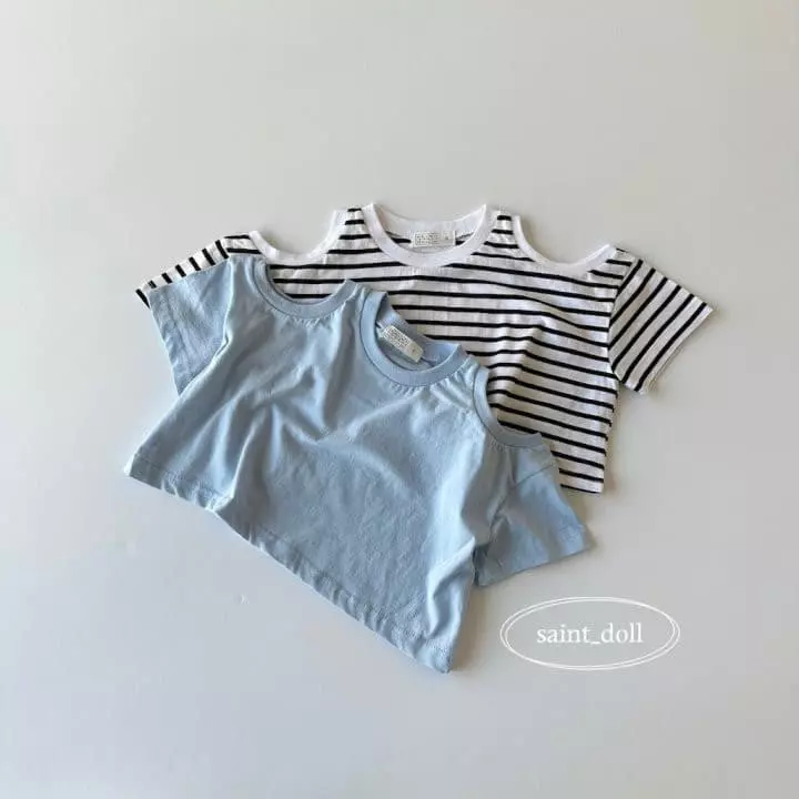 Saint Doll - Korean Children Fashion - #childrensboutique - Shoulder Whole Tee