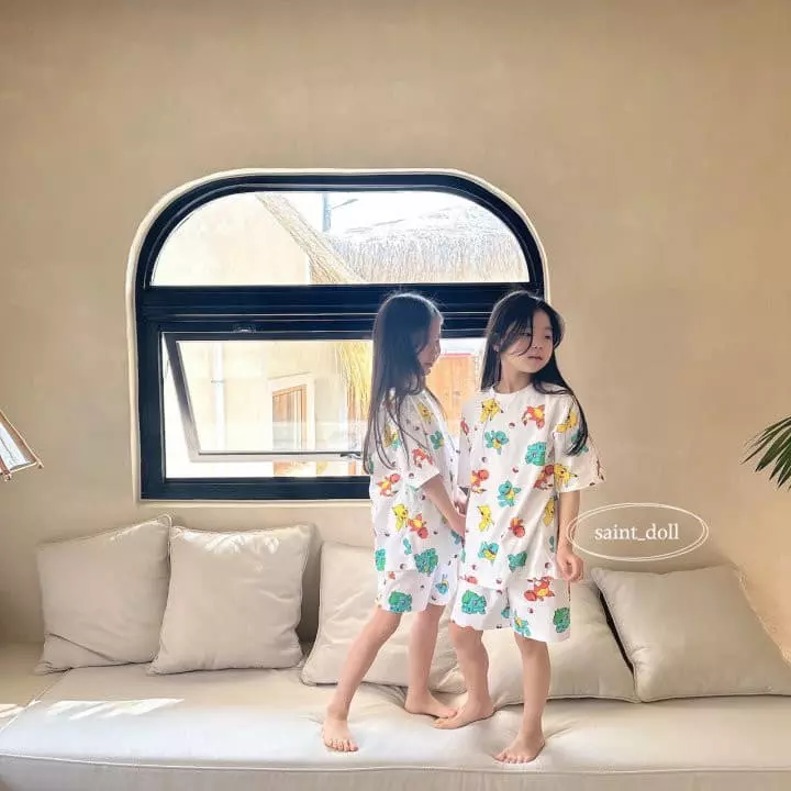 Saint Doll - Korean Children Fashion - #designkidswear - Pocket Mon Home Top Bottom Set - 6
