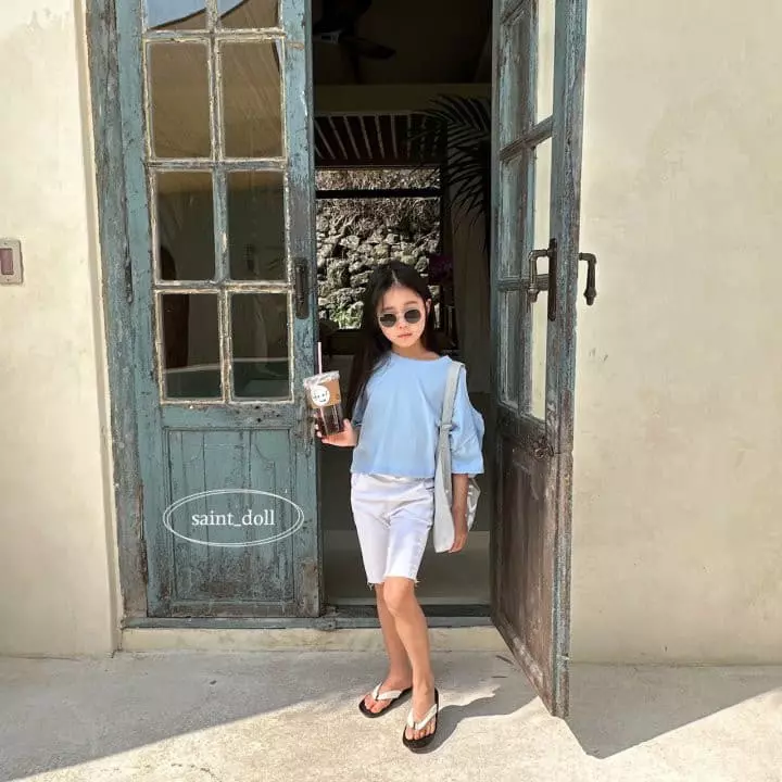 Saint Doll - Korean Children Fashion - #kidsshorts - Shoulder Whole Tee - 5