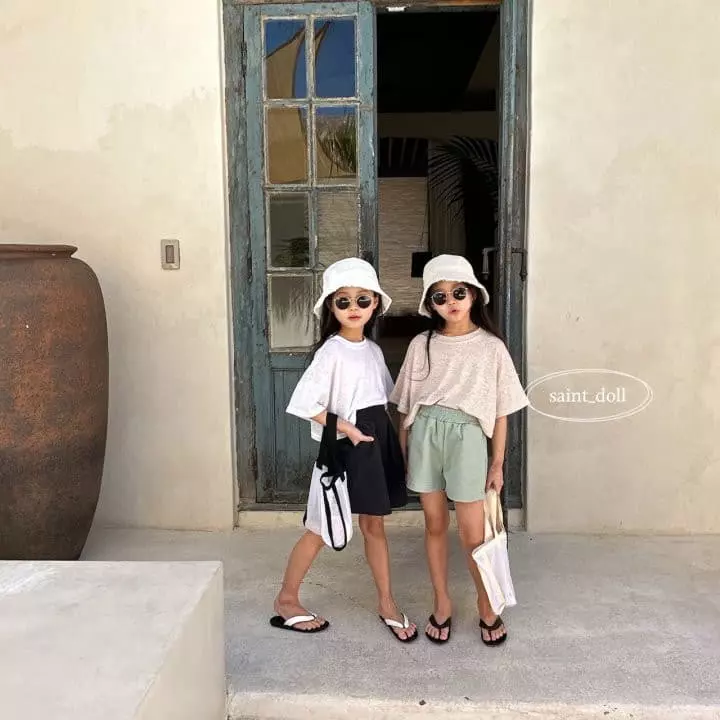 Saint Doll - Korean Children Fashion - #kidsshorts - Linen Crop Tee with Mom - 5