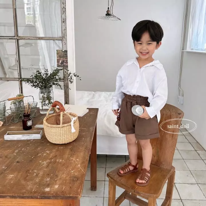 Saint Doll - Korean Children Fashion - #kidsshorts - Linen Roll Up Shorts  with Mom - 2