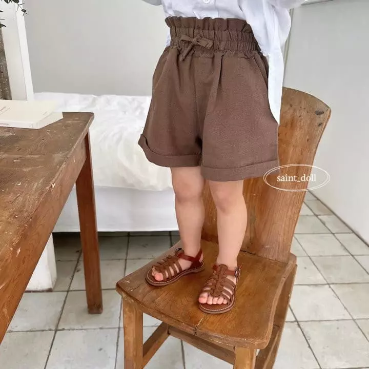 Saint Doll - Korean Children Fashion - #kidsstore - Linen Roll Up Shorts  with Mom - 3