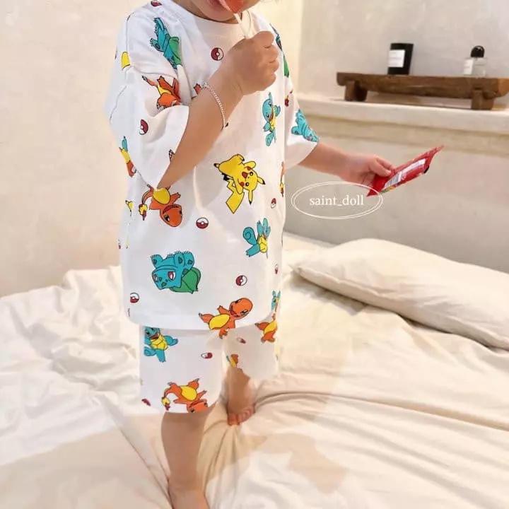 Saint Doll - Korean Children Fashion - #kidsstore - Pocket Mon Home Top Bottom Set - 10