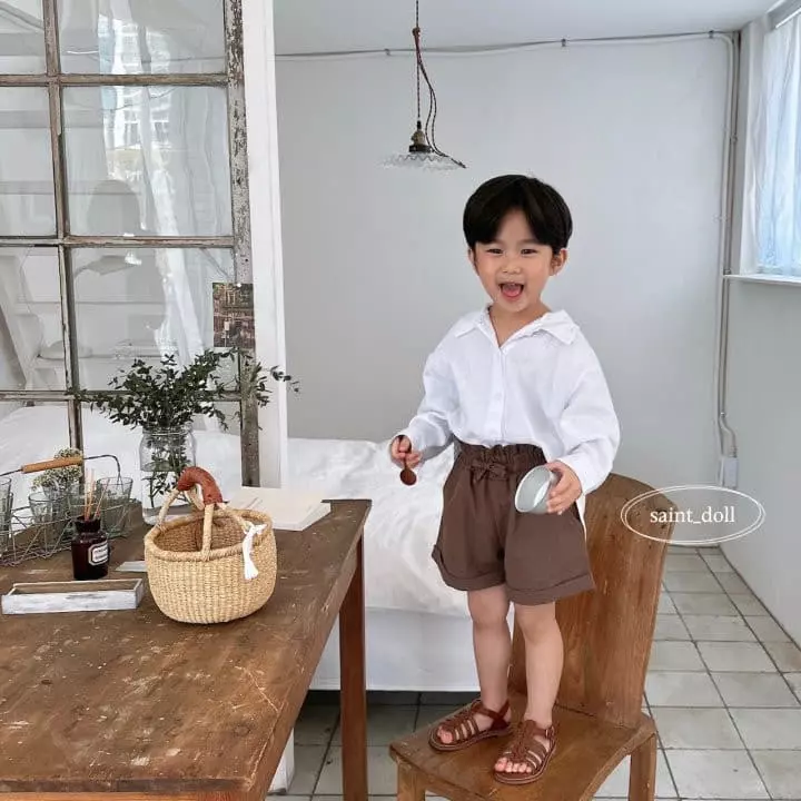 Saint Doll - Korean Children Fashion - #kidsstore - Linen Roll Up Shorts  with Mom - 4