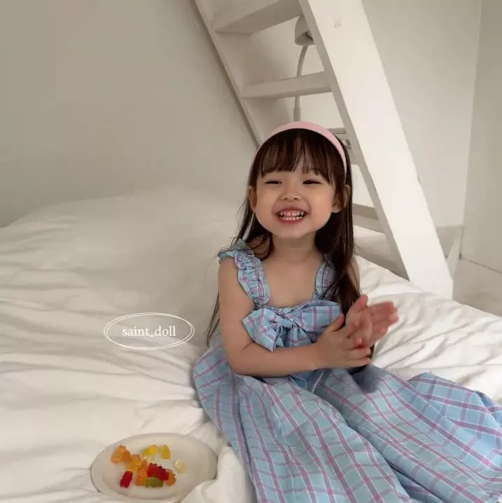 Saint Doll - Korean Children Fashion - #prettylittlegirls - Check Ribbon One-piece - 11