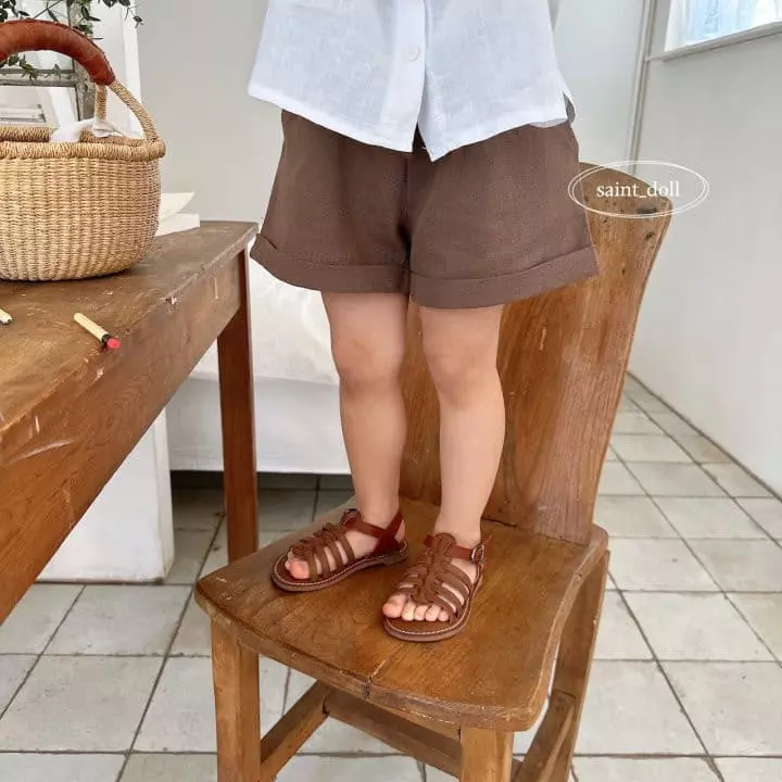 Saint Doll - Korean Children Fashion - #prettylittlegirls - Linen Roll Up Shorts  with Mom - 9