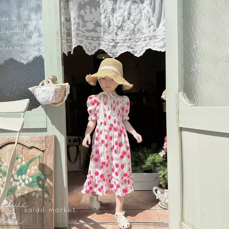 Salad Market - Korean Children Fashion - #Kfashion4kids - Rose Smocked One-piece - 10