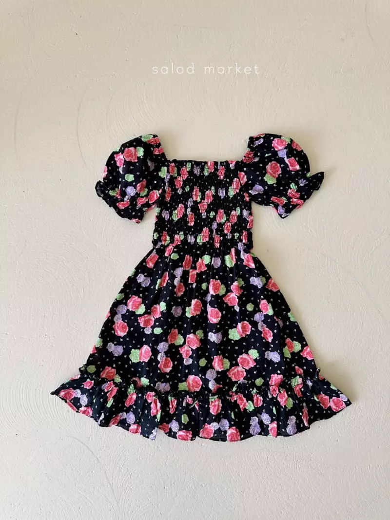 Salad Market - Korean Children Fashion - #childofig - Rose Smocked One-piece
