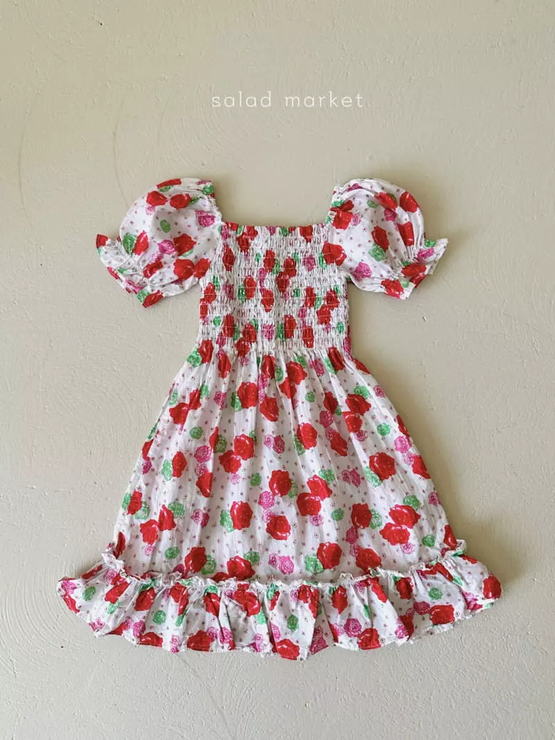 Salad Market - Korean Children Fashion - #childofig - Rose Smocked One-piece - 2