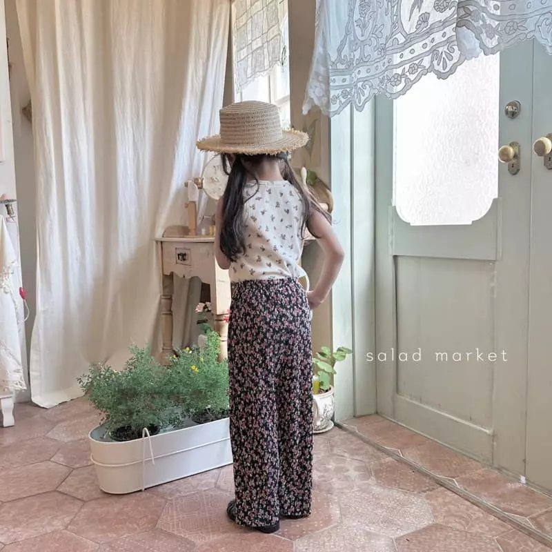 Salad Market - Korean Children Fashion - #designkidswear - Flower Pleats Pants - 12