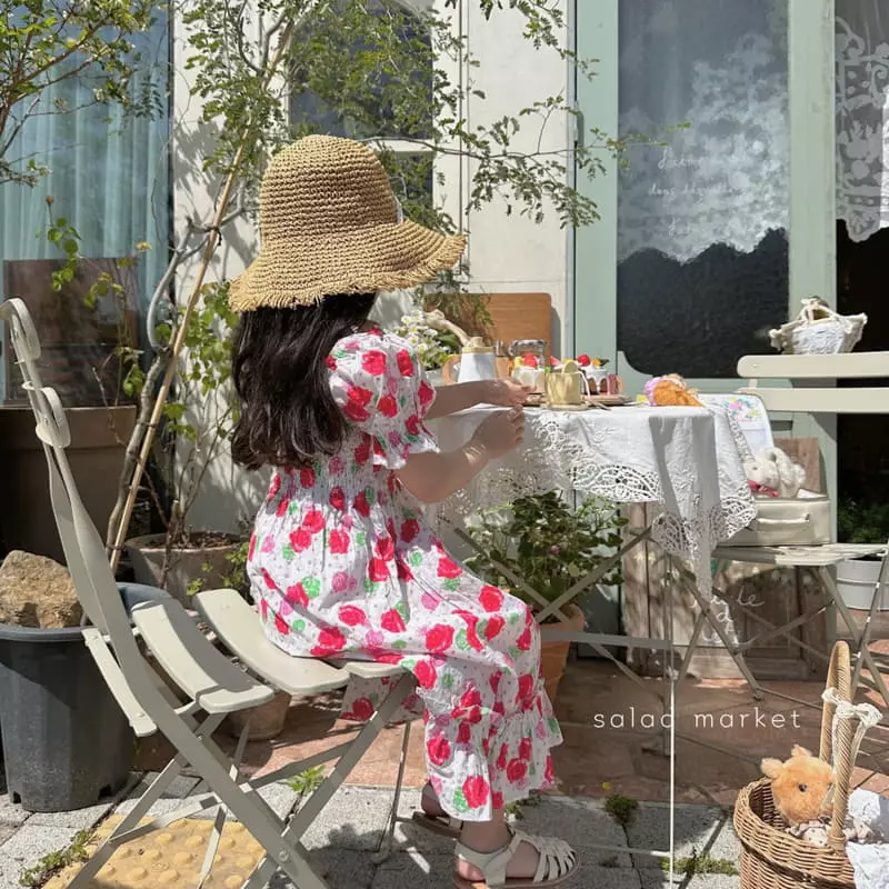 Salad Market - Korean Children Fashion - #kidsstore - Rose Smocked One-piece - 8