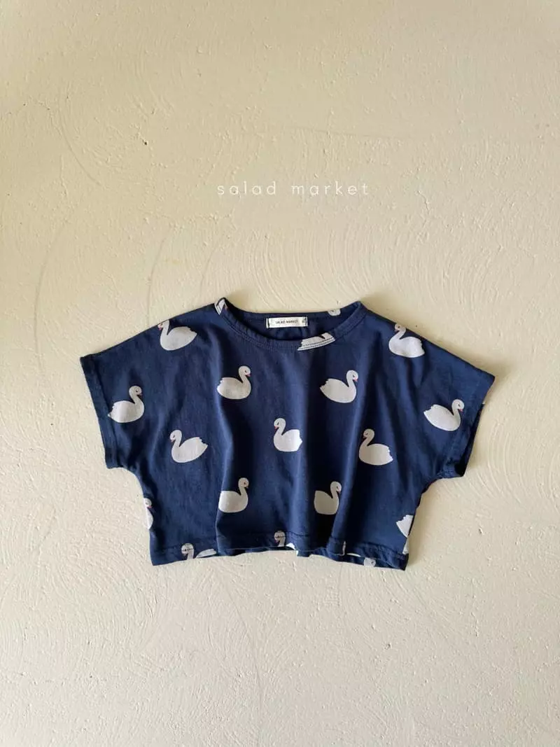 Salad Market - Korean Children Fashion - #kidzfashiontrend - Swan Crop Tee - 3