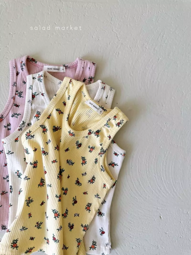 Salad Market - Korean Children Fashion - #kidzfashiontrend - Flower Sleeveless - 2