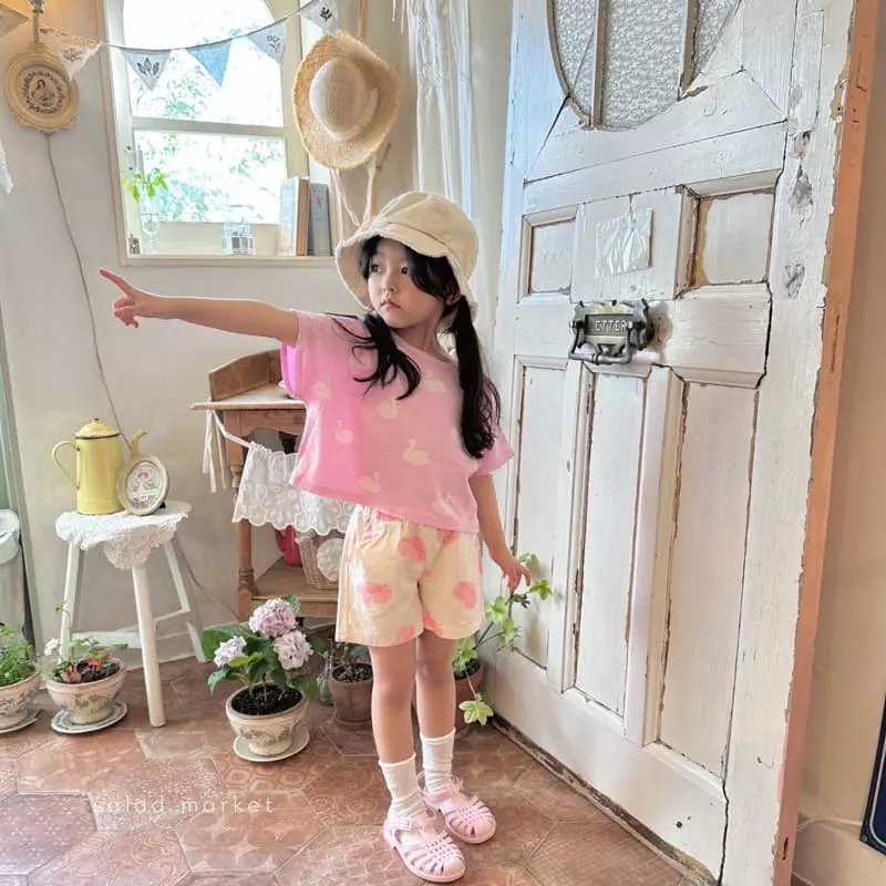 Salad Market - Korean Children Fashion - #minifashionista - Swan Crop Tee - 7