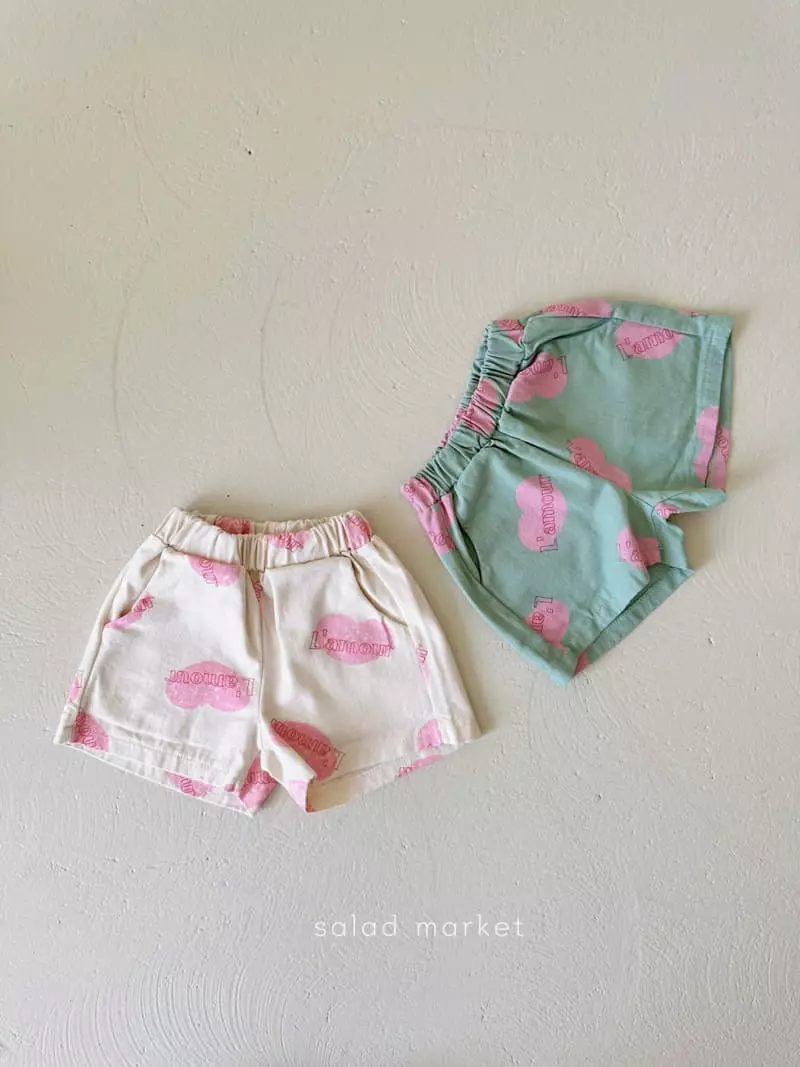 Salad Market - Korean Children Fashion - #minifashionista - Love Shorts