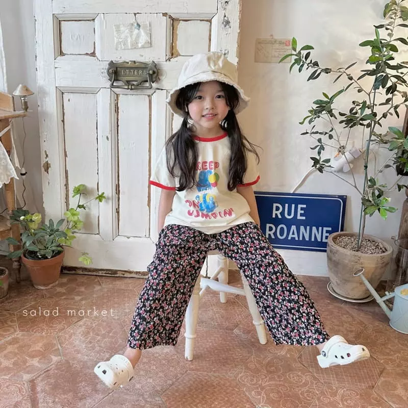 Salad Market - Korean Children Fashion - #todddlerfashion - Flower Pleats Pants - 7