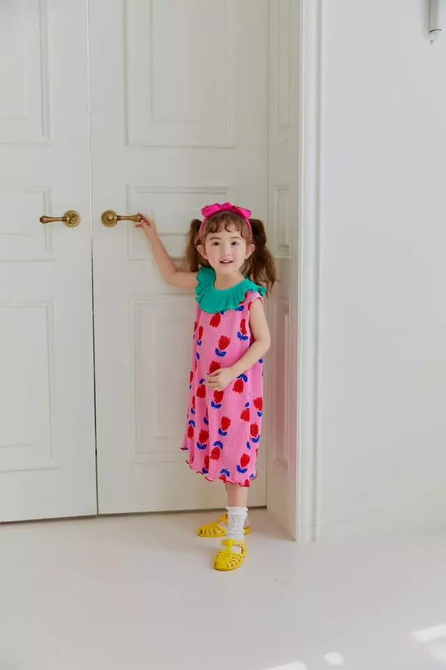 Sera - Korean Children Fashion - #prettylittlegirls - Sailor Wrinkle One-piece - 5