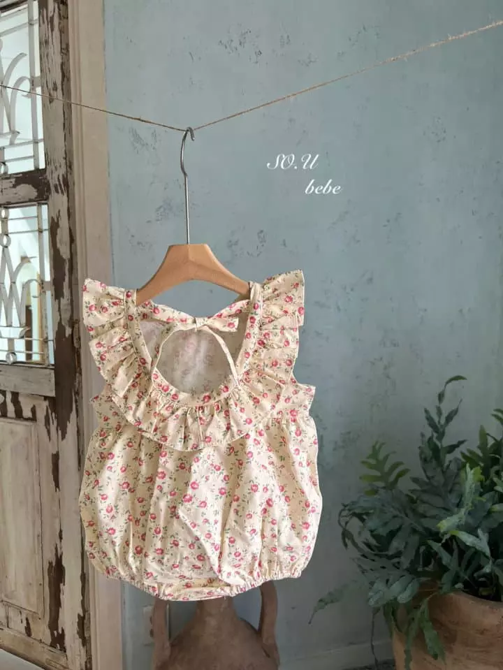 So U - Korean Baby Fashion - #babyboutiqueclothing - U Line Frill Bodysuit - 3