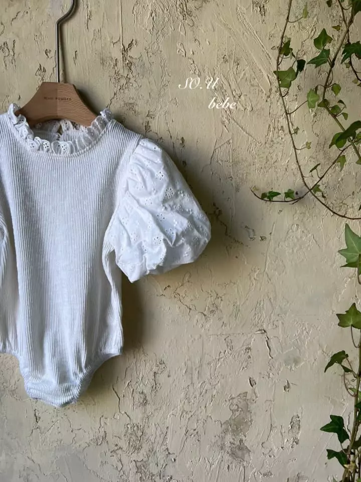 So U - Korean Baby Fashion - #babyclothing - Balloon Sleeves Bodysuit - 6