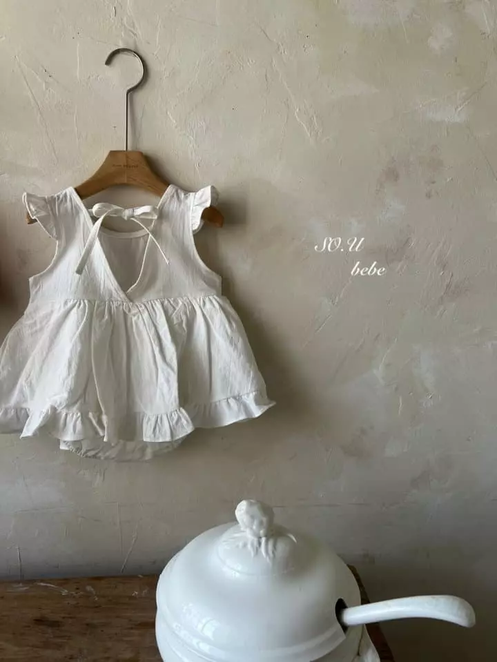 So U - Korean Baby Fashion - #babyoutfit - Back String Bodysuit - 2