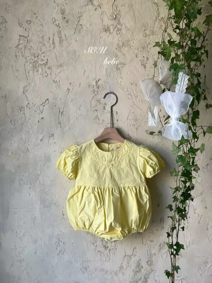 So U - Korean Baby Fashion - #babyoutfit - Flower Embrodiery Bodysuit