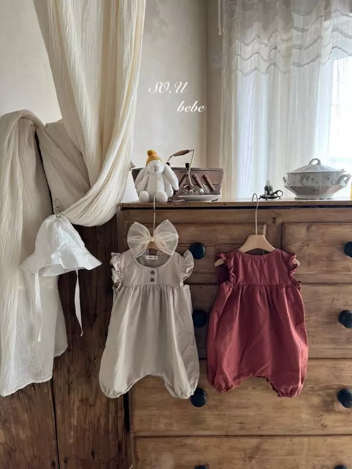 So U - Korean Baby Fashion - #onlinebabyboutique - Linen Wing Bodysuit - 7